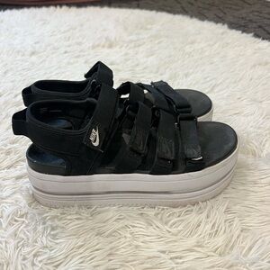 Nike Women's Black Platform Sandals